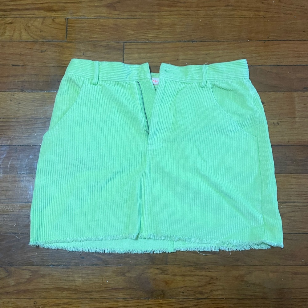 Neon Green corduroy skirt